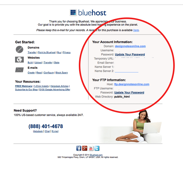 bluehost admin