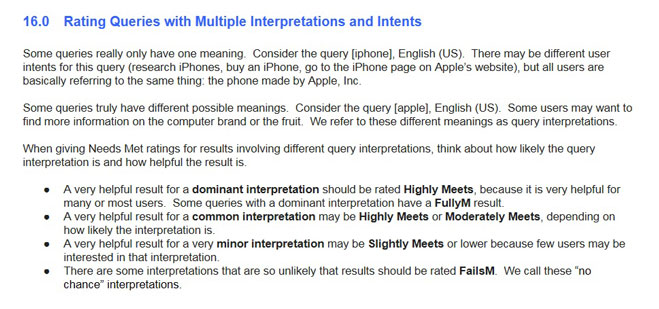 Google search quality guideline