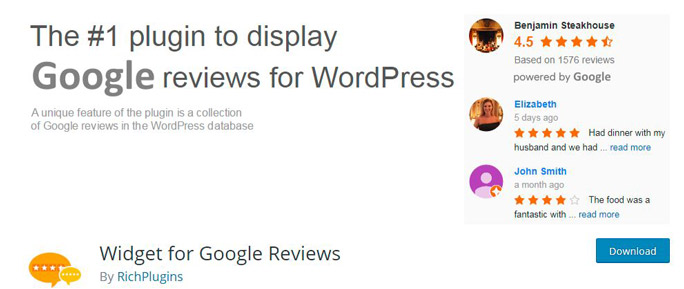 Wordpress google review plugin