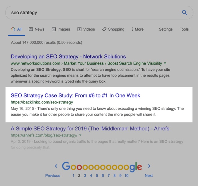 search intent case study