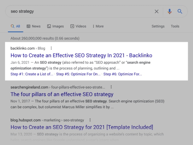 search strategy case study