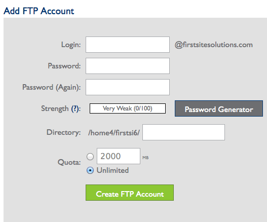 add ftp account